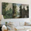 Paysage rétro CXCVII - Toile tendue avec châssis sur mesure - 3 pièces-491862376