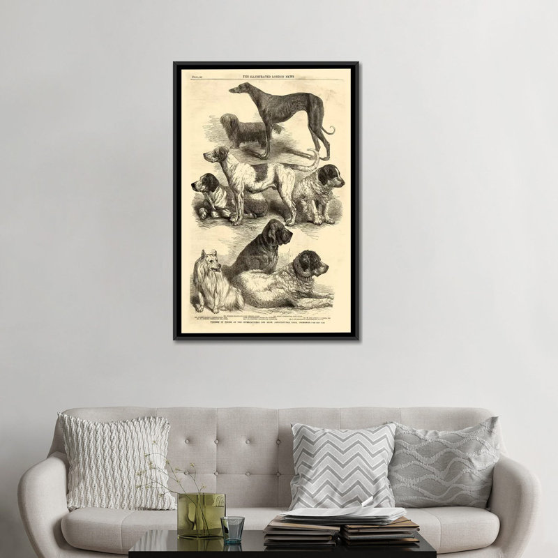 « i », reproduction d’art sur toile tendue International Dog Show, H 48 po x l 32 po x P 1,5 po, Toile avec cadre noir