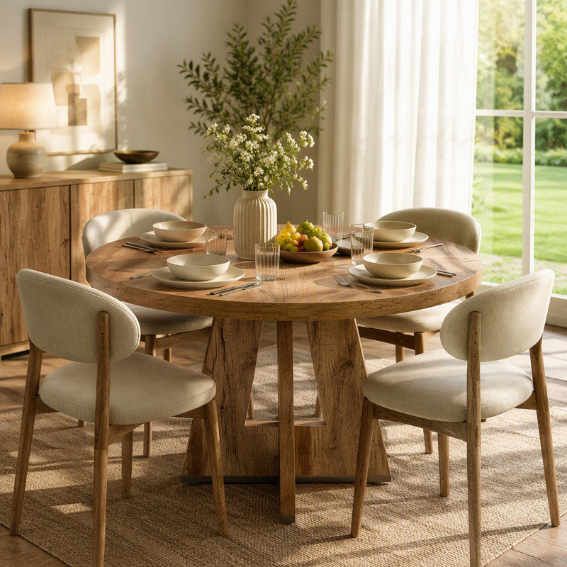 Table de salle à manger (table seulement), Brun rétro
