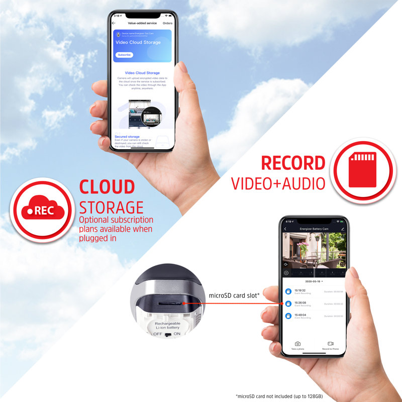 1080p Wireless Indoor/Outdoor Rechargeable Battery-Powered Smart WiFi Security Camera
