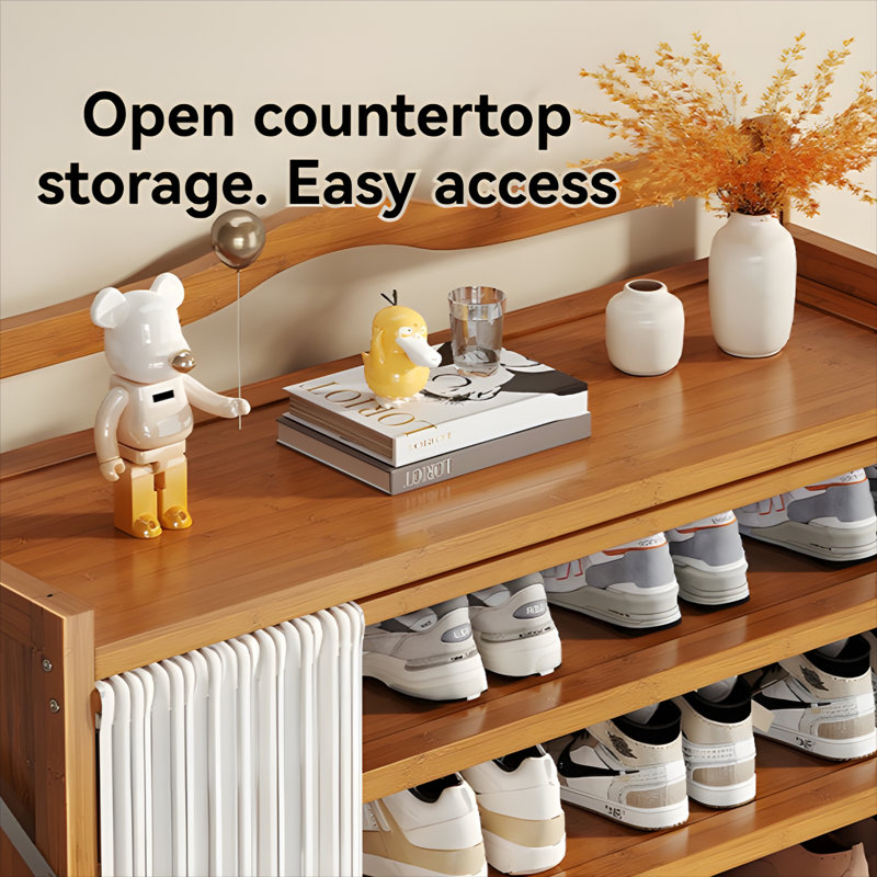 Simple Shoe Rack For Home - Narrow Foldable Multi-Layer Shoe Cabinet, Space-Saving Storage Organizer For Indoor/Entryway, Tan