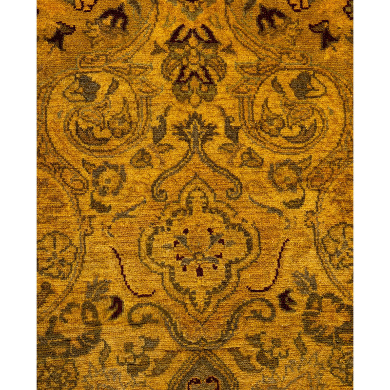 Overdyed One-of-a-Kind 4'2" x 6'3" Hand Knotted Area Rug