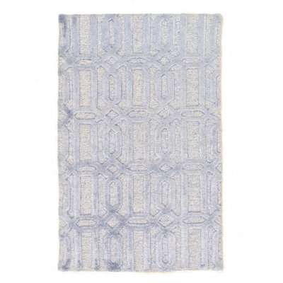 Mercie Geometric Area Rug in Blue