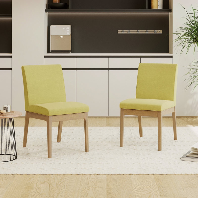 Chaise de salle à manger (ensemble de 2), Naturel, Vert