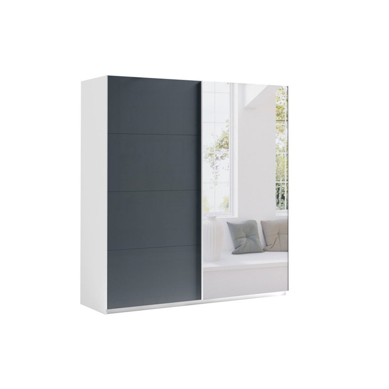 Cid 2 Door Manufactured Wood Wardrobe, Dark Gray