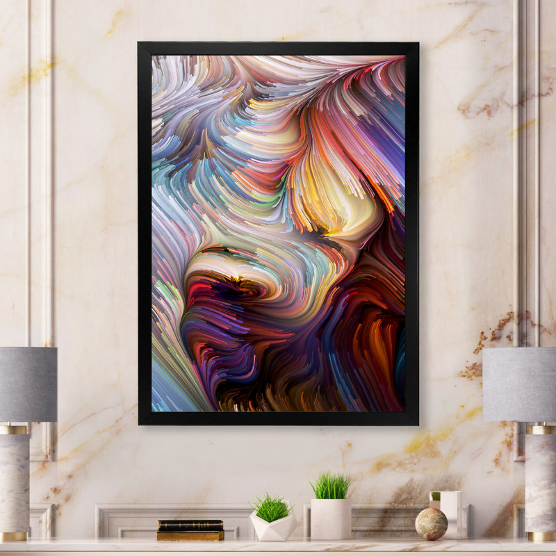 «Escape Of Liquid Art IV», reproduction d'art moderne sur toile, Cadre photo noir, H 20 po x l 12 po x P 1 po