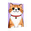 Animaux, chat orange et blanc mignon avec collier rouge-163503599-163503597-163503596