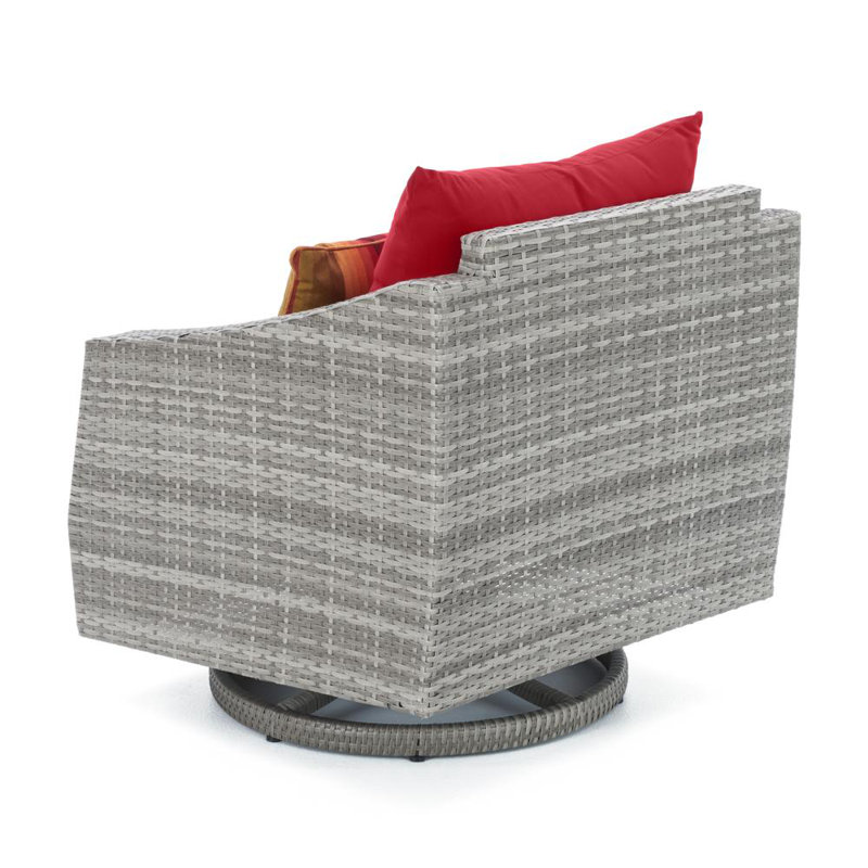 Cannes 6 Piece Love and Club Deep Seating Group with Cushions, Canvas Jockey Red Sunbrella® Canvas