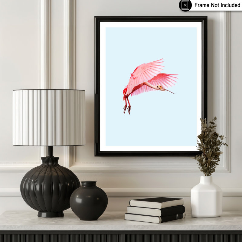 Flamant rose n ° 2, H 24 po x l 32 po, Affiche, Sans cadre
