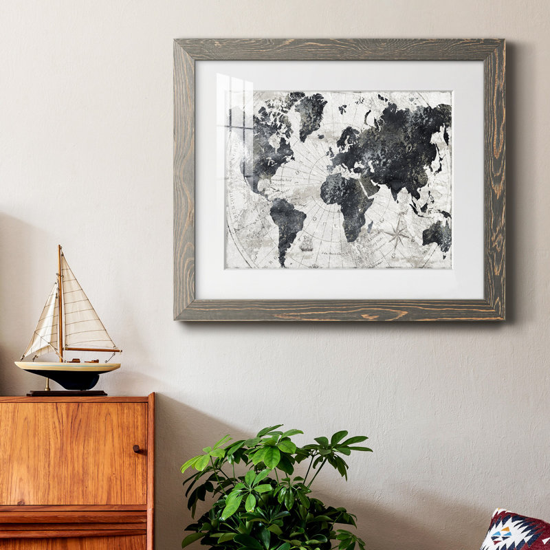 «Modern Atlas», impression encadrée, H 31 po x l 44 po x P 1 po, Encadré gris