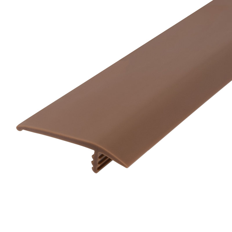 Moulure en T en plastique de 1,5 po d'épaisseur x 1,5 po de largeur x 3 000 po de longueur, Brun clair