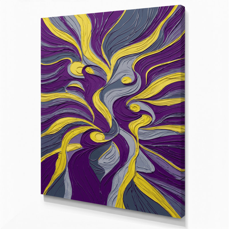 Abstract Figurative 77 Purple Canvas Wall Art, 24" H x 20" W