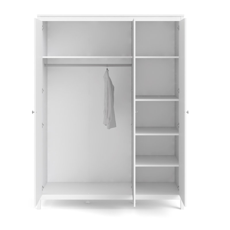 Besiana 3 Door Manufactured Wood Wardrobe, White