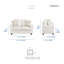 Ensemble de salon en chenille moderne et contemporain 2 pièces avec accoudoirs carrés modernes et coussins réversibles Manasa-851173944