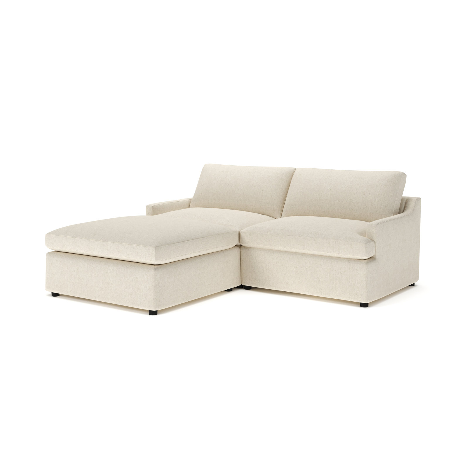 Essex Reversible Chaise Sectional, John Sepia Performance Linen Blend