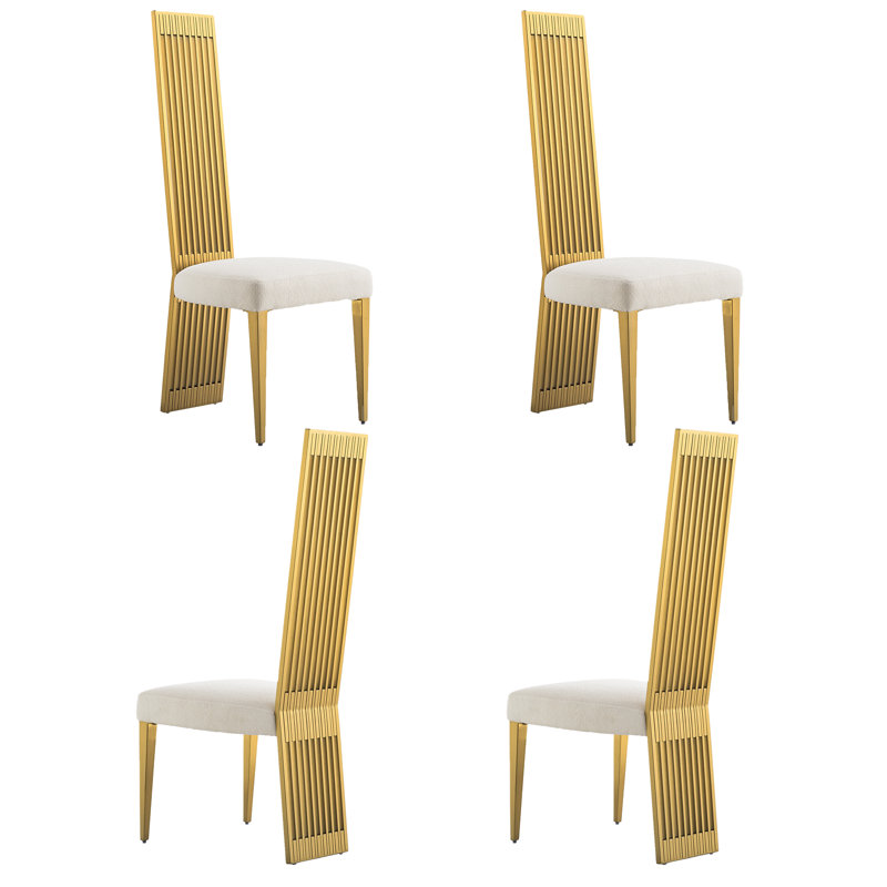 Ensemble de 4 chaises de salle à manger or brossé