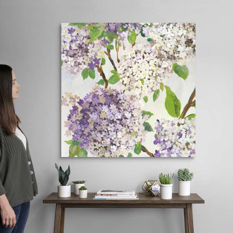 "Summer Hydrangea I" par Asia Jensen, reproduction d’art sur toile, H 36 po x l 36 po x P 1,25 po, Toile tendue