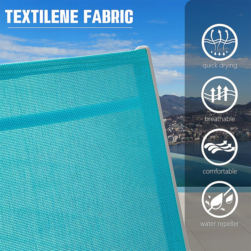 Ensemble de 2 chaises longues pour piscine, Lac bleu