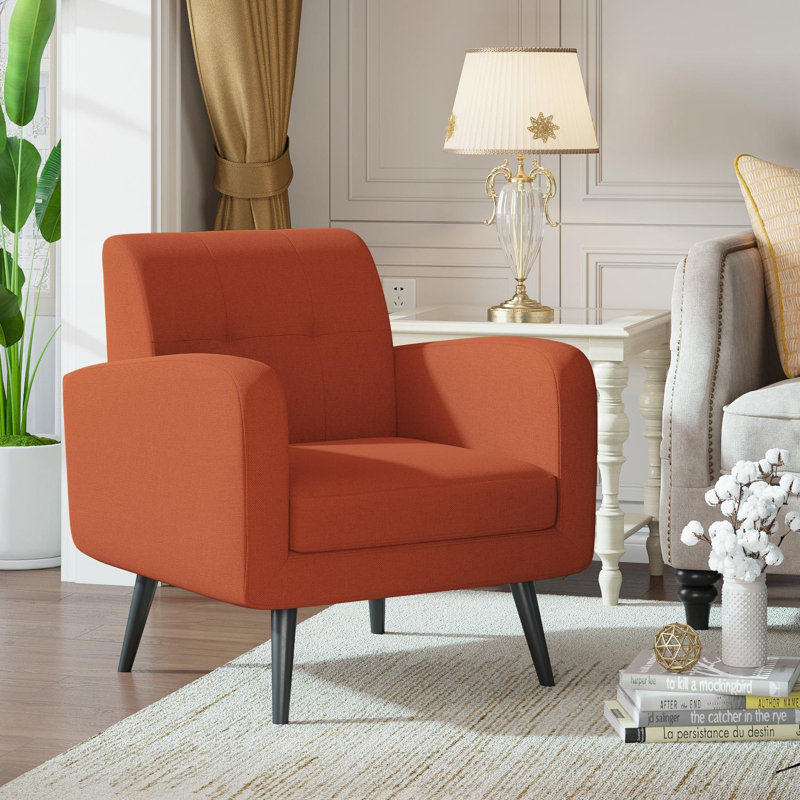Fauteuil l 29,9 po Bronys, Tissu orange