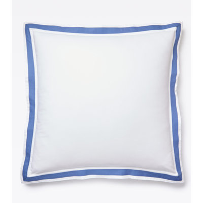 510 Thread Count Cotton Percale Euro Sham with Sky Border Frame