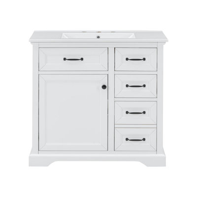 36"Freestanding Bathroom Vanity with Ceramic Sink