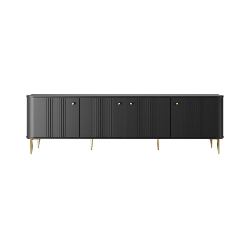 Dayzee Unfinished TV Stand for TVs up to 55", Black/Gold