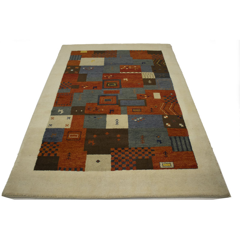 Tapis multicolore tribal Indo Gabbeh 6X8
