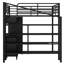 Lit mezzanine en métal avec table et garde-robe, double, noir - apparence moderne, construction stable, nombreuses options de rangement, instructions d'assemblage faciles, construction complète et contemporaine, structure robuste, abondante