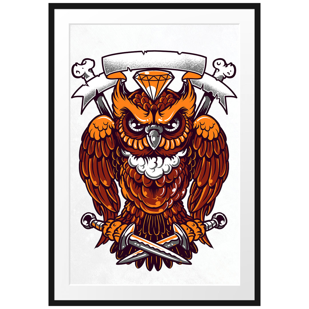 Gerahmtes Poster Rogue Owl White