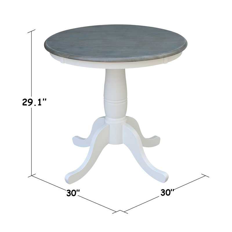Goldina 2 - Person Solid Wood Dining Set, Heather Gray/White