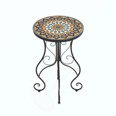 Round Ceramic Outdoor Side Table