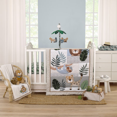 Sunside Sails Jungle Paradise 4 Piece Nursery Crib Bedding Set