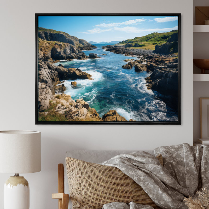 Canada Terre-Neuve Canada - impression sur toile, Cadre flottant noir, H 30 po x l 40 po x P 1,5 po