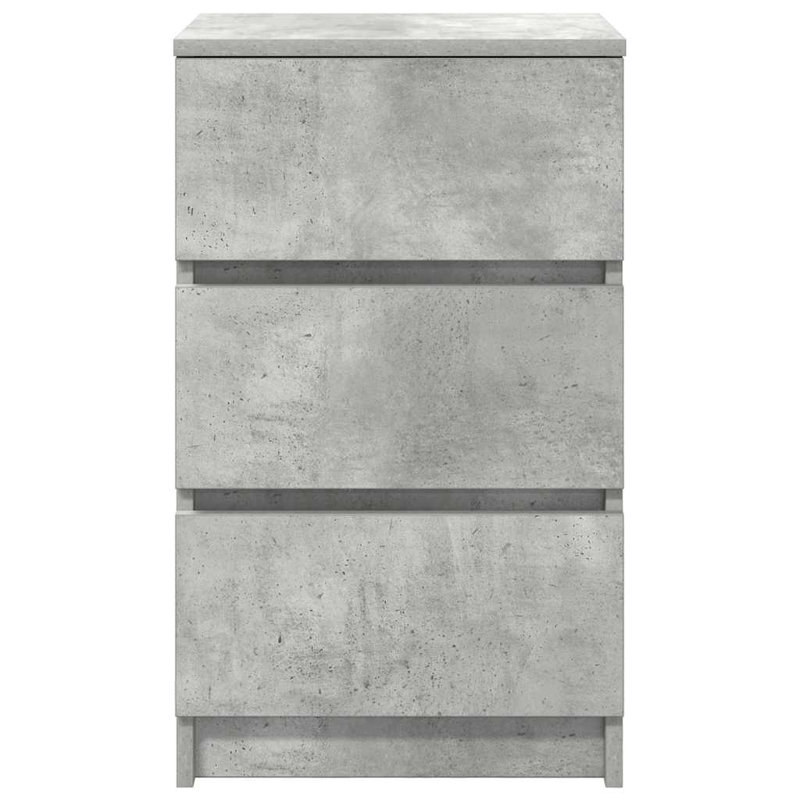 Bedside Cabinet With 3 Drawers 39X35x65 Cm, Concrete Grey