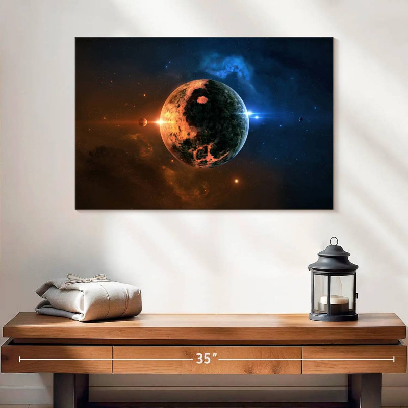Impression sur toile «Planète extraterrestre», H 16 po x l 24 po x P 1,25 po
