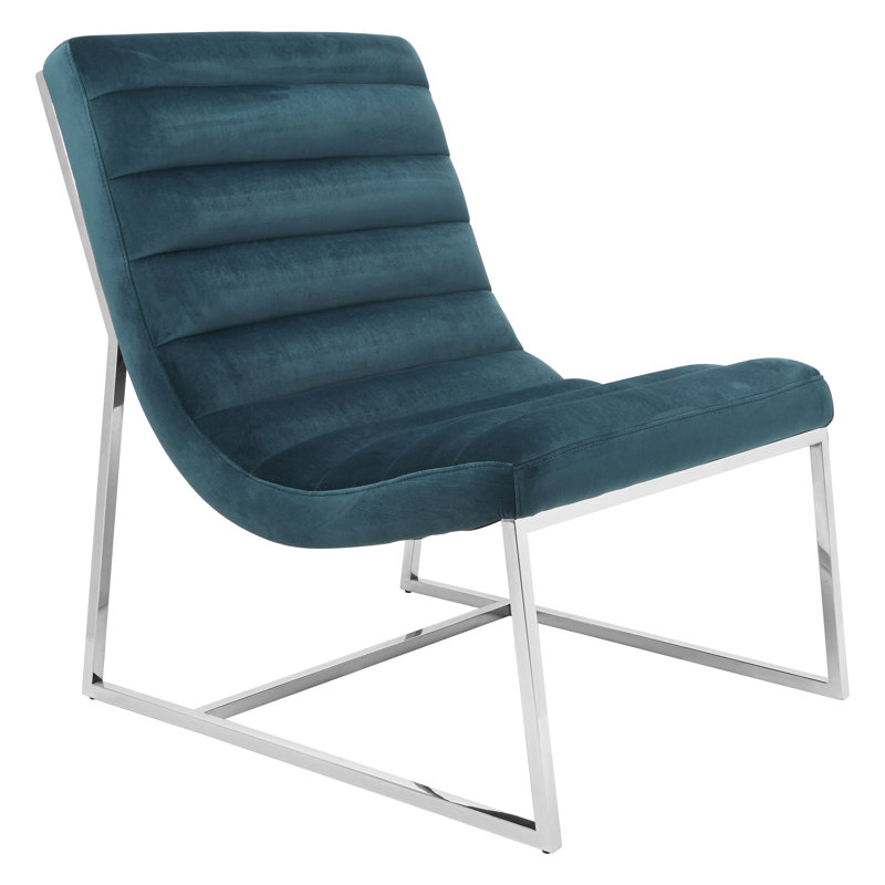 Garceau Upholstered Slipper Chair, Teal