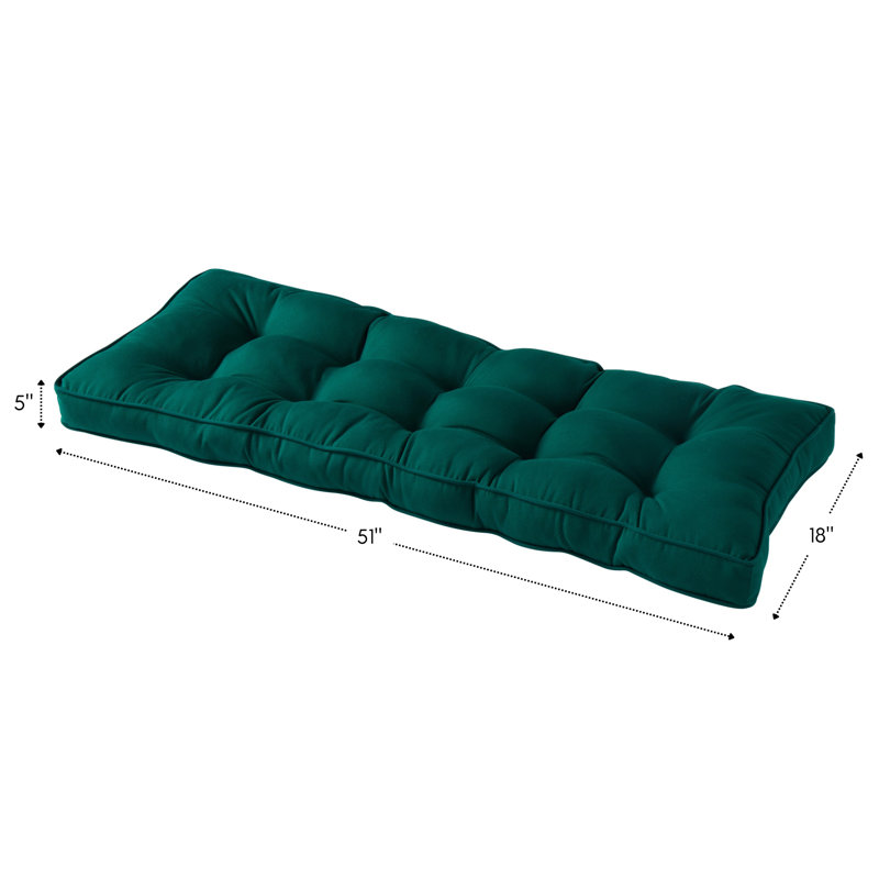 Sunbrella Outdoor Bench Seat Cushion, Canvas Forest Green Sunbrella® Canvas