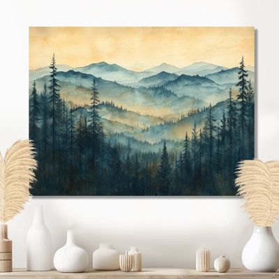 «Mountains Natures Layers In Blue Winter I», art mural montagnes