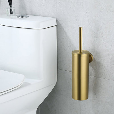 14" Stainless Steel Toilet Brush and Holder