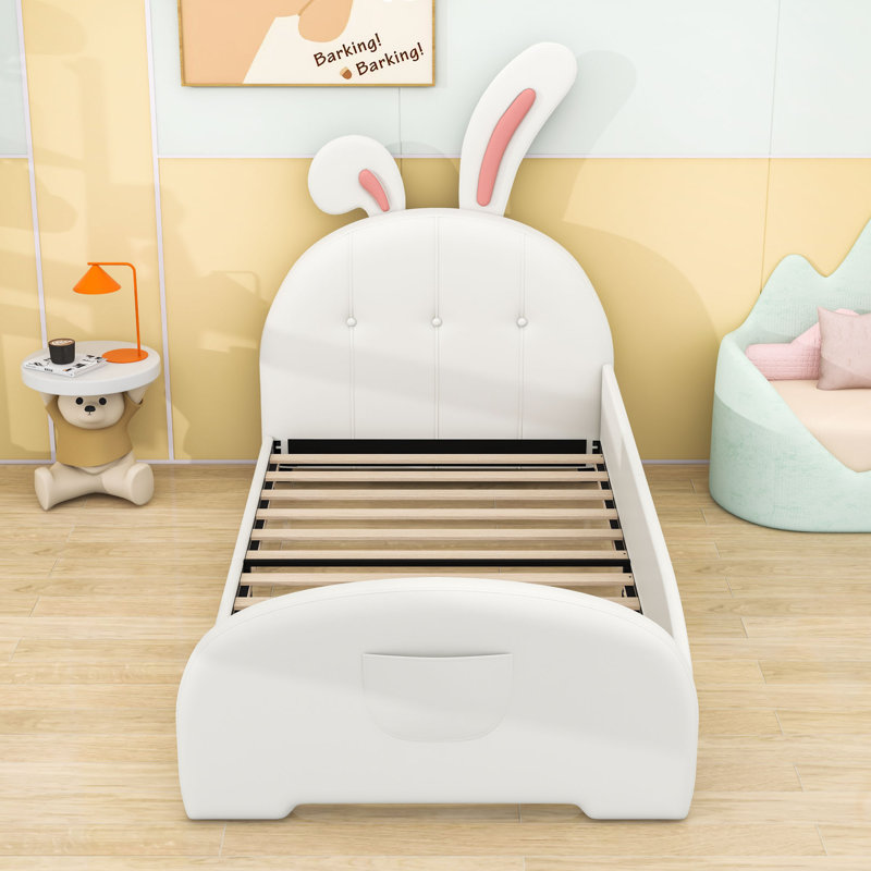 Lit plateforme en cuir Illiyana, Blanc