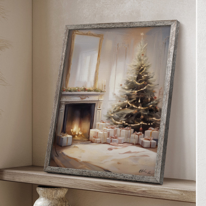 Art des Fêtes de Noël - Série 2 - CECI, reproduction d'art encadrée - bois massif, H 11 po x l 9 po