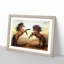 Two Wild Stallion Horses in Abstract - Picture Frame Painting Print-55778351-55778353