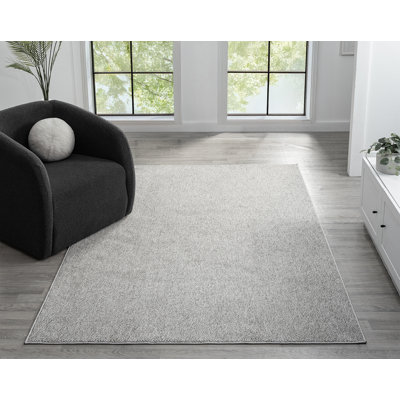 Sumena Washable Modern Living Room Area Rug - Polyester Loop Pile Weaving - Polyester Backing Pebble Design inspired Low Pile Rug, Grey, 