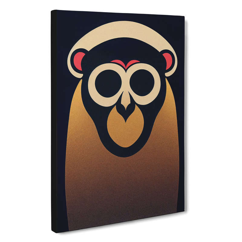 Monkey in Abstract No.3 - Wall Art, 50cm H x 35cm W x 3cm D, Wrapped Canvas