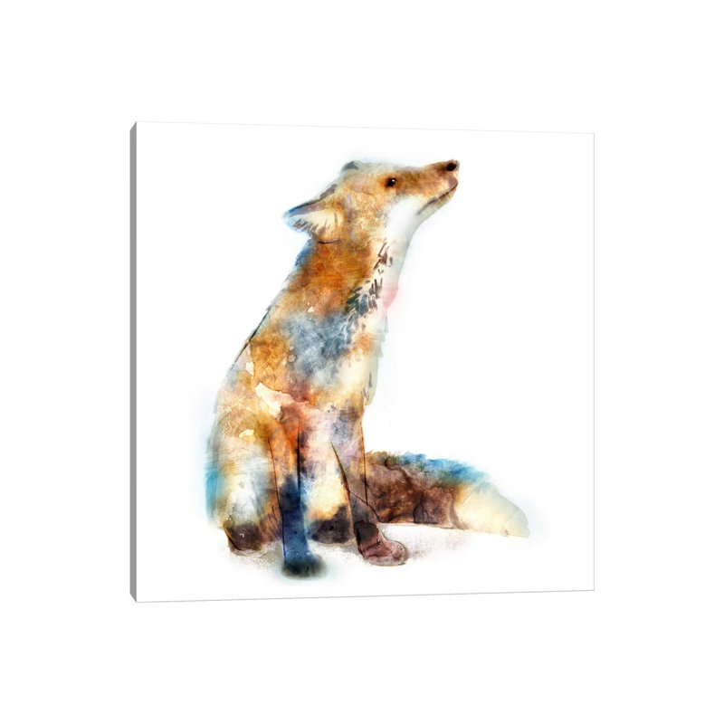 Fox by Edward Selkirk - Wrapped Canvas Painting, 30.48 cm H x 30.48 cm W