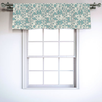 Sateen Geometric Ruffled Window Valance