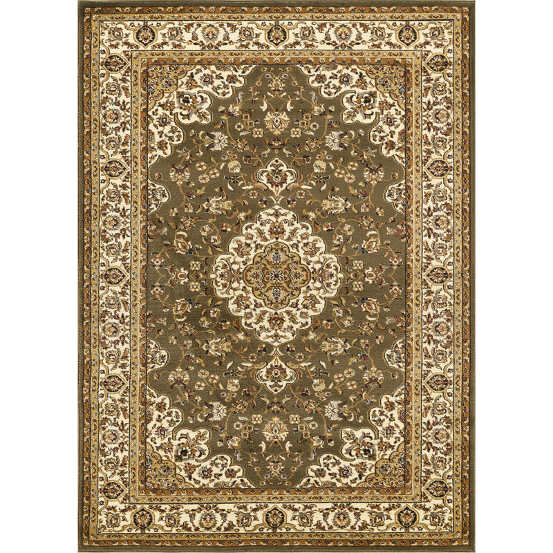 Classic GC_VIN5004 Green 10 ft. 6 in. x 14 ft. 6 in. Area Rug, Green/White, Rectangle 10'6" x 14'6"