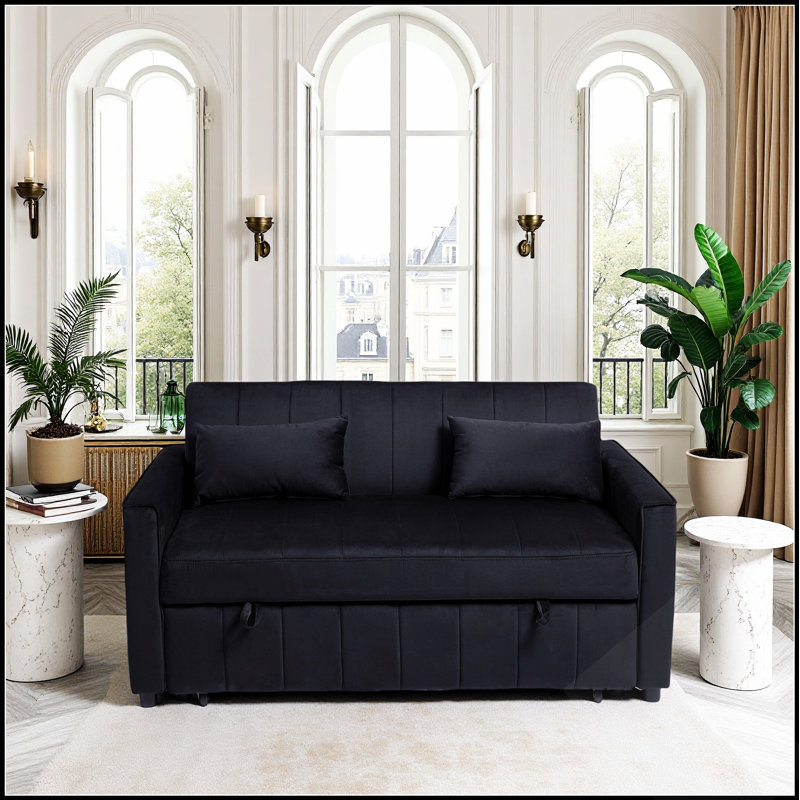 Versatile Pull-Out Sleeper Sofa with Adjustable Backrest and High-Density Foam for Comfort and Space Efficiency