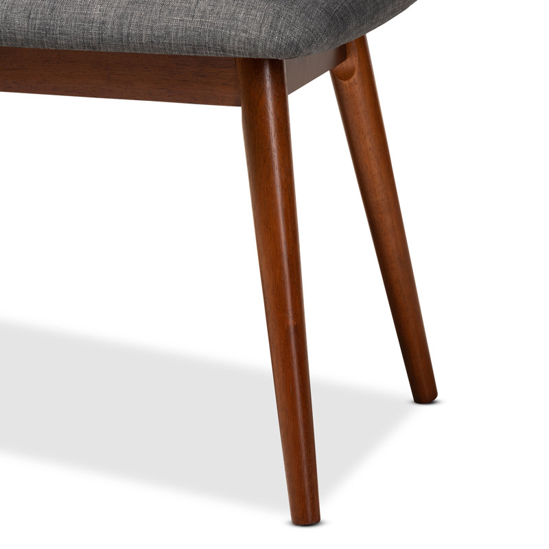 Chanlee Polyester Upholstered Bench, Dark Gray