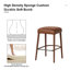 Tabouret de bar en faux cuir brun à hauteur de comptoir avec pieds et repose-pieds en métal, siège rembourré confortable pour îlot de cuisine, pub, comptoir de salle à manger, 2. Forme ovale, design ergonomique, matériau principal en polyuréthane-130040871